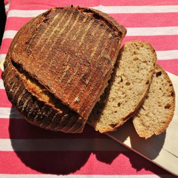 LaRoux Beginner's Sourdough Bread first slice