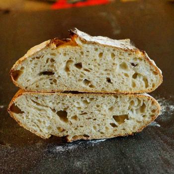 Micro volume 100% wheat by Piotr Polomski Wheat breads first slice