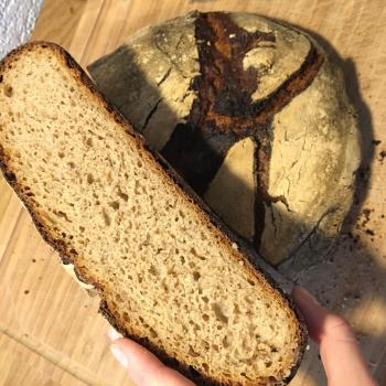 Robert Rye Wheat Sourdough bread first slice