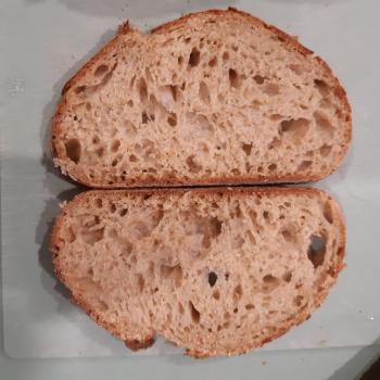 V9 Einkorn Bread first slice